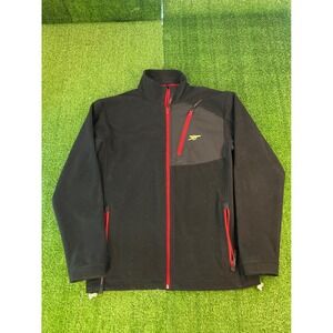 Arsenal FC Mens Fleece Jacket Black Red Full Zip Soccer Cannon Crest Logo M/L